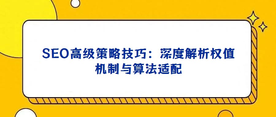 SEO高級策略技巧：深度解析權值機制與算法適配