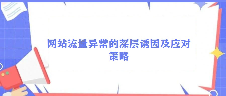 網站流量異常的深層誘因及應對策略